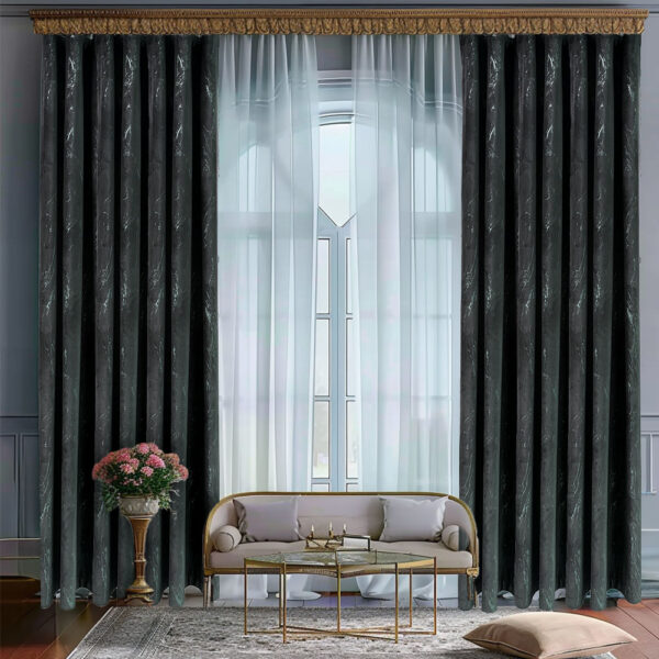 Draperie Luxury Guernica Blackout 80 % Gri L1.90m/H2.70m cu Rejansa 8 cm Creion
