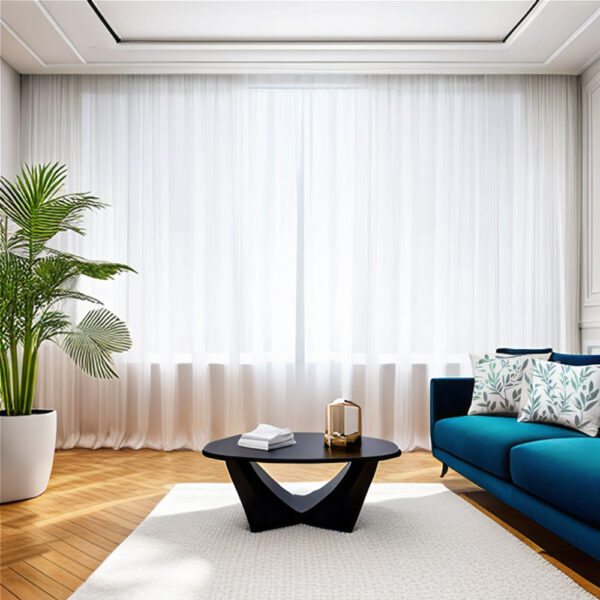 Perdea din Matase Sintetica Opac si Lucioasa Alb