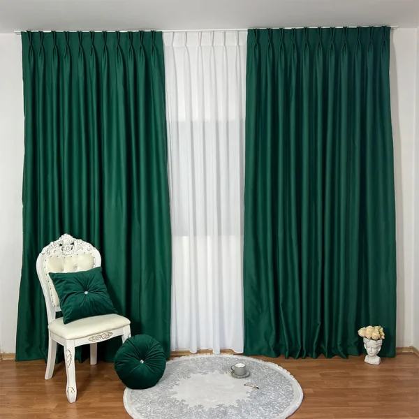 Draperie de Textura Groasa 90% Blackout Verde