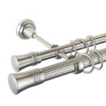 Capri Double - set galerie metalica dubla, teava Striata, Crom Mat 25/19 mm