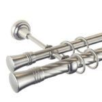 Capri Double - set galerie metalica dubla , teava Twister, Crom Mat 25/19 mm