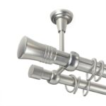 Capri - set galerie metalica dubla, prindere tavan, Crom Mat 25/19 mm