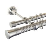 Capri - set galerie metalica dubla , teava Striata, Crom Mat 25/19 mm