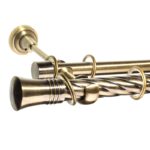 Capri - set galerie metalica dubla , teava Twister, Aur Antic 25/19 mm