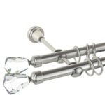 Crystal Cone Double - set galerie metalica dubla Crom Mat 19 mm