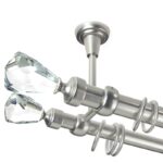 Crystal Cone Double- set galerie metalica dubla, prindere tavan,Crom Mat 25/19 mm