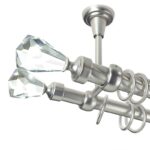 Crystal Cone Double - set galerie metalica dubla, prindere tavan,teava Twister, Crom Mat 25/19 mm