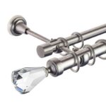 Crystal Cone - set galerie dubla metalica  Crom Mat 25/19 mm