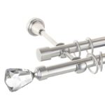Crystal Cone - set galerie metalica dubla Crom Mat 19 mm