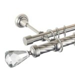 Crystal Cone - set galerie metalica dubla, teava Twister, Crom Mat 25/19 mm