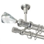 Crystal Cone - set galerie metalica dubla,prindere tavan, Crom Mat 25/19 mm