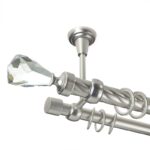 Crystal Cone - set galerie metalica dubla,prindere tavan, teava Twister, Crom Mat 25/19 mm