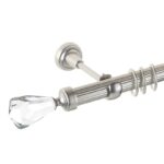 Crystal Cone - set galerie metalica simpla, teava striata,Crom Mat 25 mm