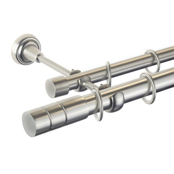 Cylinder - set galerie metalica dubla Crom Mat 25/19 mm