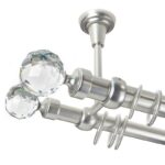 Kula Crystal Double- set galerie metalica  dubla,prindere tavan, Crom Mat 25/19 mm