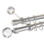 Kula Crystal - set galerie metalica dubla Crom Mat 19 mm
