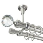 Kula Crystal - set galerie metalica dubla, prindere tavan, metalica Crom Mat 25/19 mm