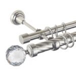 Kula Crystal - set galerie metalica dubla,teava Twister, Crom Mat, 25/19 mm