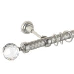 Kula Crystal - set galerie metalica simpla, teava striata, Crom Mat 25 mm