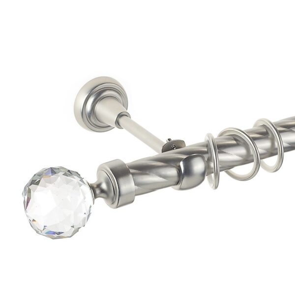 Kula Crystal - set galerie metalica simpla, teava Twister Crom Mat 25 mm