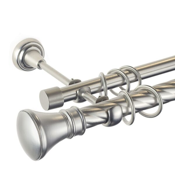 Luxor - set galerie metalica dubla, teava Twister, Crom Mat 25/19 mm