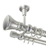Luxor - set galerie metalica dubla,prindere tavan, teava Twister, Crom Mat 25/19 mm