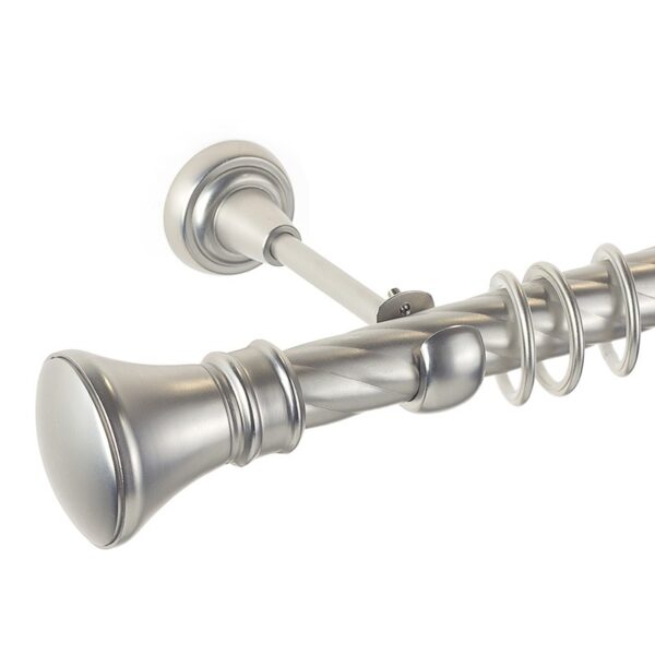 Luxor - set galerie metalica simpla Crom, teava twister, Mat 25 mm