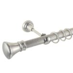 Luxor - set galerie metalica simpla Crom, teava striata, Mat 25 mm
