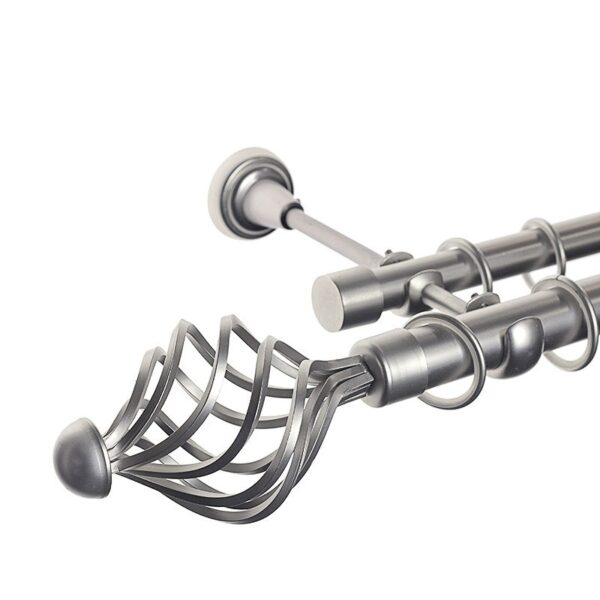 Navona - set galerie metalica dubla Crom Mat 25/19 mm