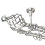 Navona - set galerie metalica dubla, prindere tavan, Crom Mat 25/19 mm