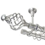 Navona - set galerie metalica dubla, prindere tavan, teava Twister,  Crom Mat, 25/19 mm