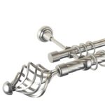 Navona - set galerie metalica dubla , teava Twister,  Crom Mat, 25/19 mm