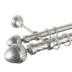 Odeon Double - set galerie metalica dubla, teava Twister, Crom Mat, 25/19 mm