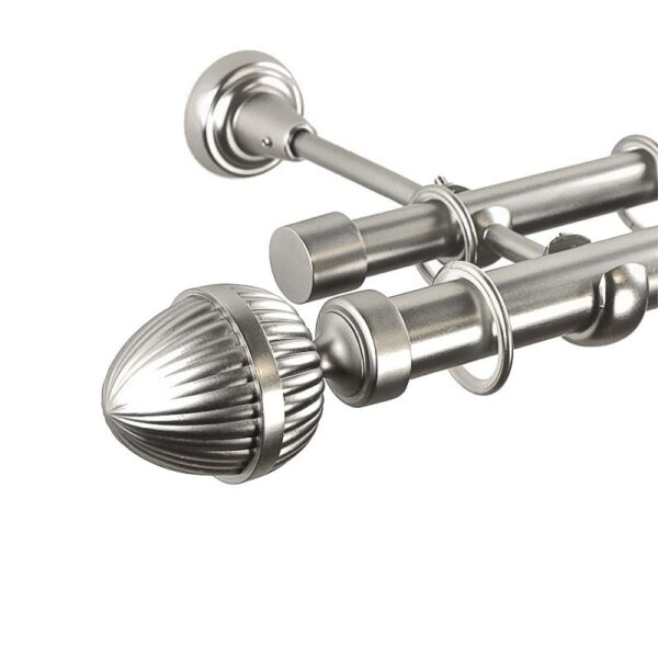 Odeon - set galerie metalica dubla Crom Mat 25/19 mm