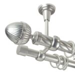 Odeon - set galerie metalica dubla, prindere tavan, teava Twister, Crom Mat, 25/19 mm