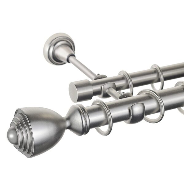 Palacio - set galerie metalica dubla Crom Mat  25/19 mm