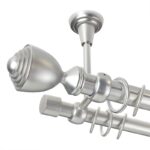 Palacio - set galerie metalica dubla prindere tavan,Crom Mat  25/19 mm
