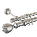 Palacio - set galerie metalica dubla, teava Twister, Crom Mat  25/19 mm