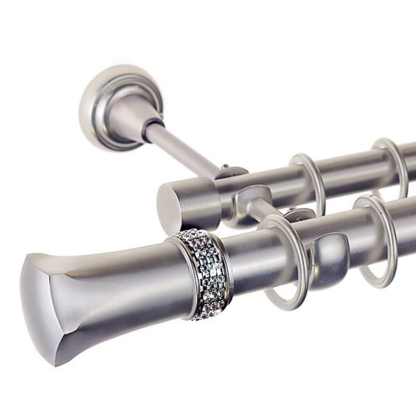 Pluton Crystal - set galerie metalica  dubla Crom Mat 25/19 mm