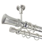 Pluton Crystal - set galerie metalica dubla, prindere tavan, teava Twister Crom Mat 25/19 mm