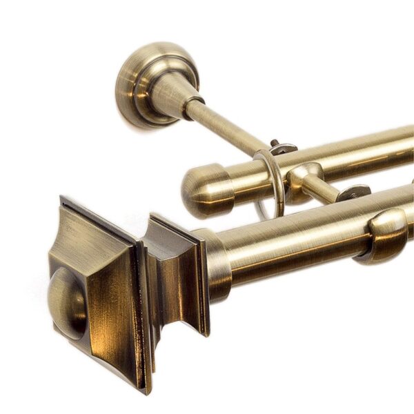 Verdi - set galerie metalica dubla Aur Antic 25/19 mm