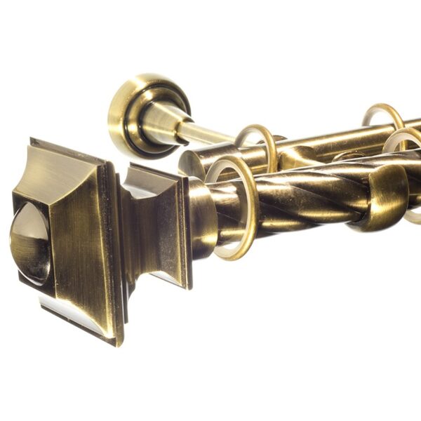 Verdi- - set galerie metalica dubla , teava twister Aur Antic 25/19 mm