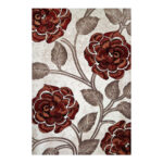 Covor Romantic Floral Crem Rosu - imagine 2