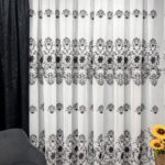 Perdea In cu Broderie Elegantă Neagră