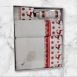 Set de prosoape 3 buc cu  Model Brodat de Craciun ( 1 buc 30/50 , 1 buc 50/90 , 1 buc 70/140 + 1 spray) - imagine 2