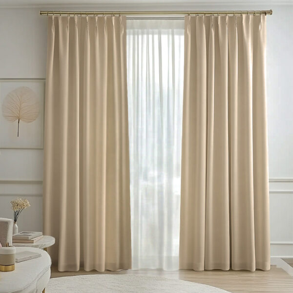 Draperie de Catifea Premium Blackout 100% Crem L3m/H2.75m cu Rejansă de 10cm