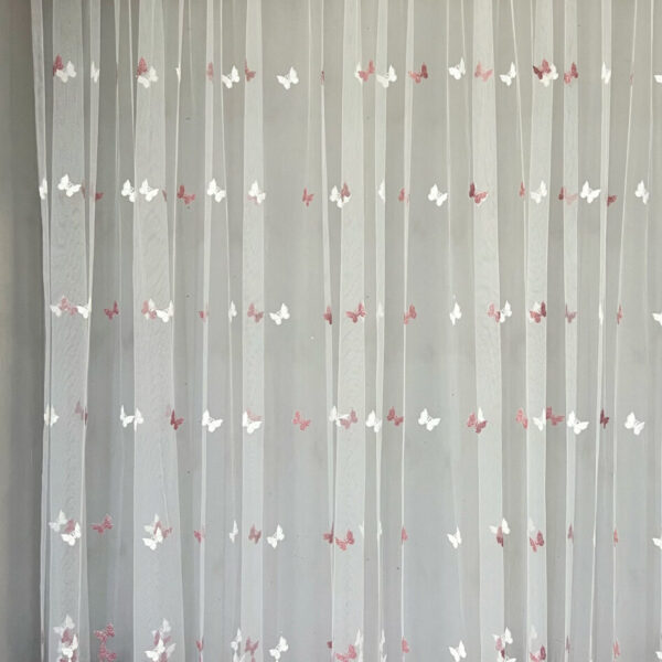 Perdea cu Fluturi Rose L1m/H2.75m cu Rejansa de 6cm