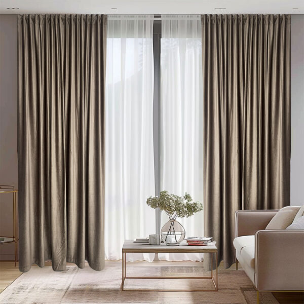 Draperie de Catifea Semi-Opaca 70% BEJ L-1.20/H-2.64 Rejansa 8creion