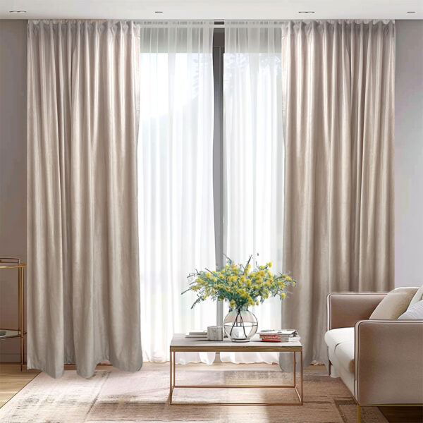 Draperie de Catifea Premium Blackout 100% Crem L-0,80/H-2,30 Rejansa 10 creion