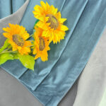Draperie de Catifea Semi-Opaca 70% Baby Blue L2m/H2.75m cu Rejansa de 6cm - imagine 2
